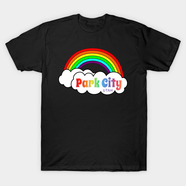 Park City Utah Rainbow and Clouds T-Shirt by MountainFlower